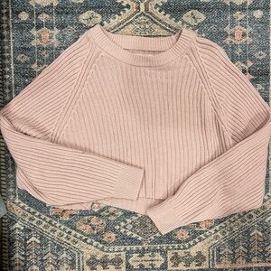 Pink Ribbed Knit Sweater